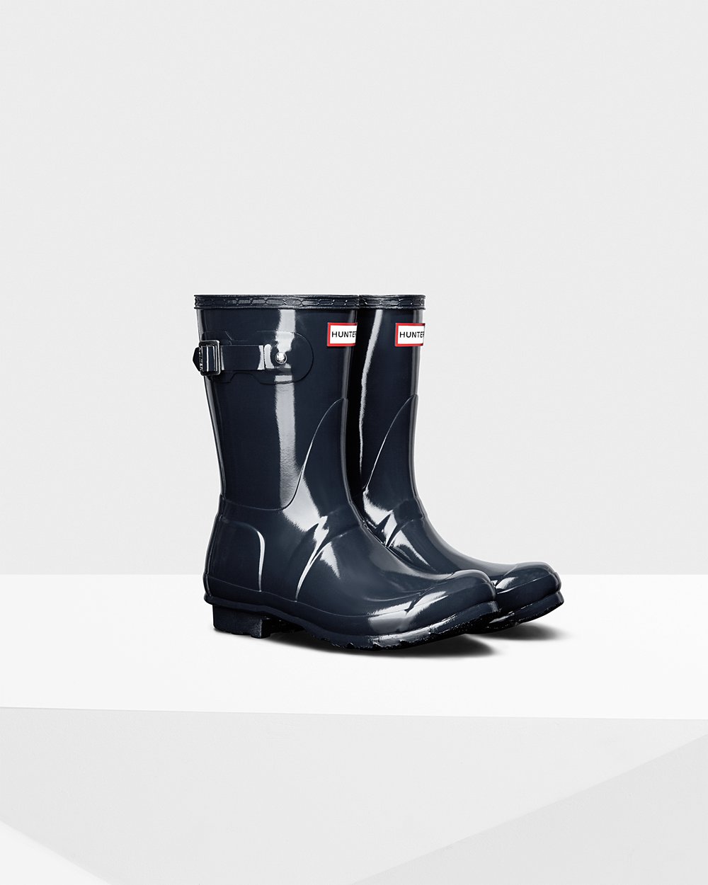 Womens Hunter Short Rain Boots Navy - Original Gloss - 4651789-SU